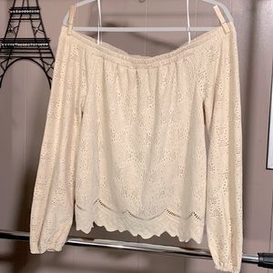 Long sleeve Eyelet Lace top